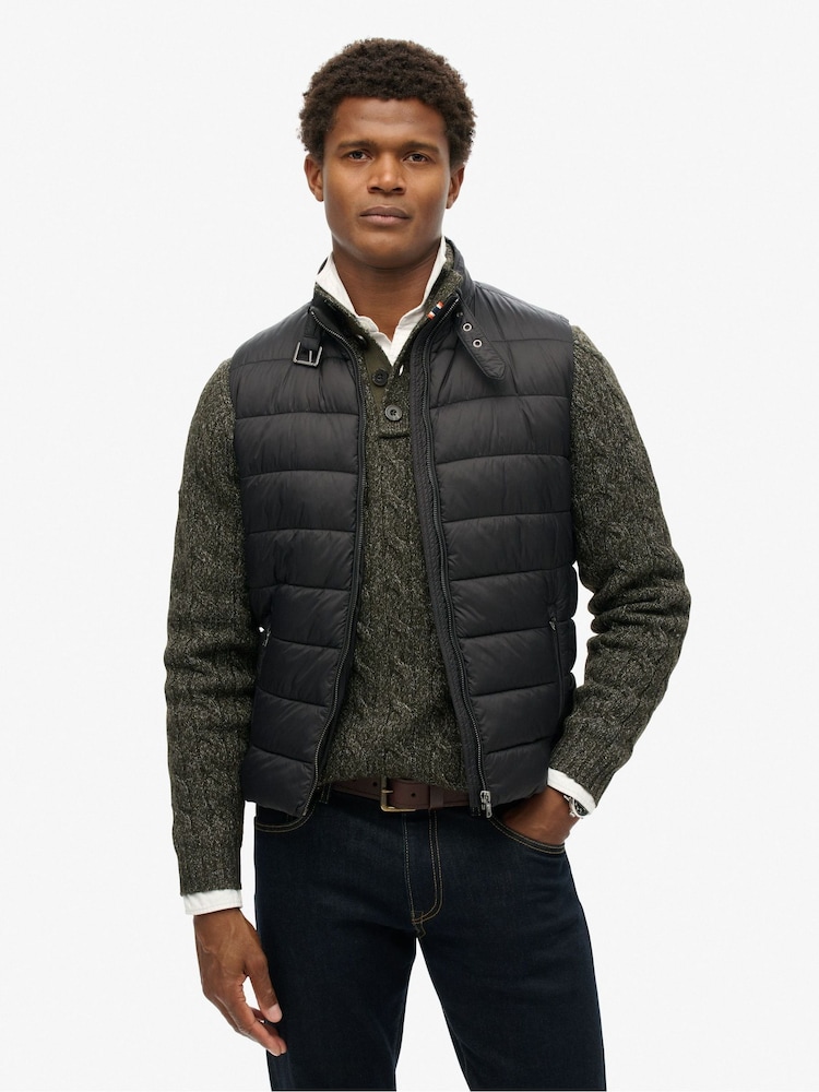 Superdry Black Lightweight Padded Gilet - Image 1 of 5