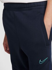 Nike Navy Sportswear Fleece Colourblock Joggers - Image 4 of 6