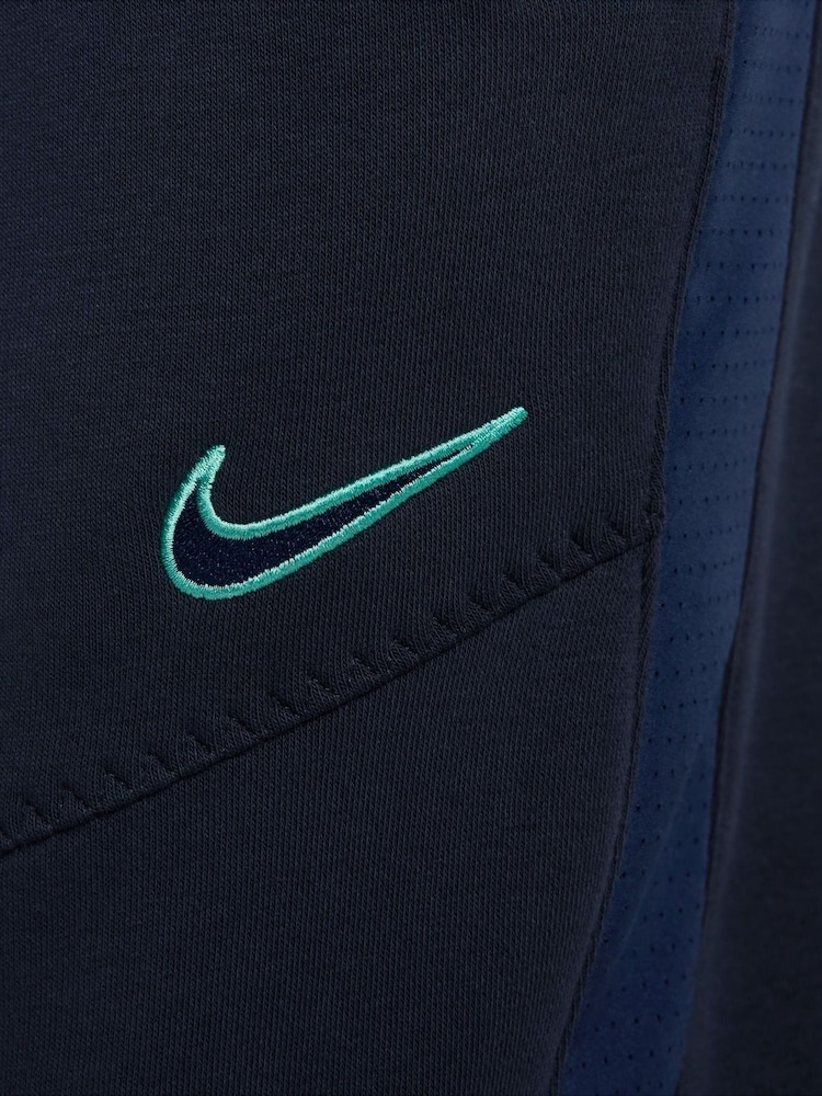 Nike Navy Sportswear Fleece Colourblock Joggers - Image 6 of 6