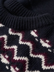 Superdry Navy Multi Fairisle Pattern Knit Crew Jumper - Image 5 of 6