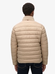 Superdry Deep Beige Slub Lightweight Padded Coat Jacket - Image 4 of 6