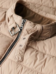 Superdry Deep Beige Slub Lightweight Padded Coat Jacket - Image 6 of 6