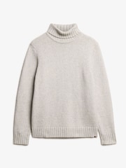Superdry Glacier Grey Brushed Roll Neck Jumper - Image 4 of 5