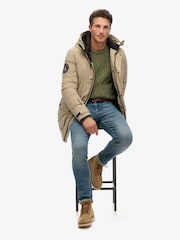 Superdry Timber Wolf Brown City Padded Parka Coat Hooded and Water-Repellent Jacket - Image 3 of 6