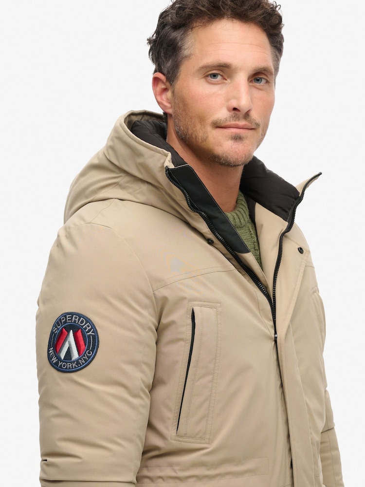 Timber Wolf Brown - Superdry City Padded Parka Coat - Image 4 of 7