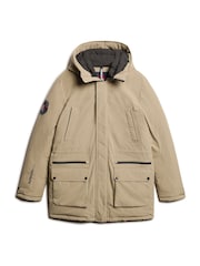 Superdry Timber Wolf Brown City Padded Parka Coat Hooded and Water-Repellent Jacket - Image 5 of 6