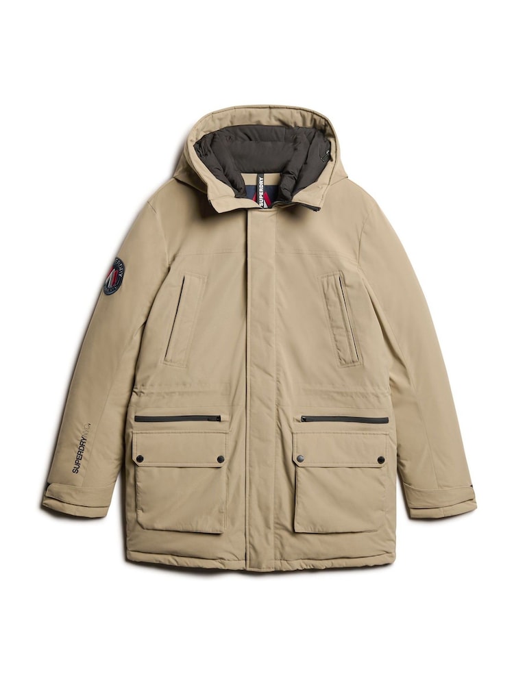 Timber Wolf Brown - Superdry City Padded Parka Coat - Image 5 of 7
