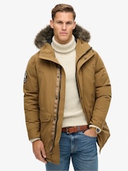 Superdry Kangaroo Brown Everest Faux Fur Parka Coat Jacket - Image 1 of 5