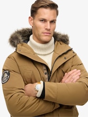 Superdry Kangaroo Brown Everest Faux Fur Parka Coat Jacket - Image 4 of 5