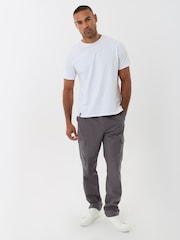 Threadbare Grey Regular Fit Cotton Cargo Trousers - Image 1 of 4