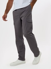 Threadbare Grey Regular Fit Cotton Cargo Trousers - Image 2 of 4