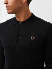 Fred Perry Knitted Long Sleeve Polo Shirt - Image 5 of 7