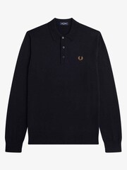 Fred Perry Knitted Long Sleeve Polo Shirt - Image 6 of 7