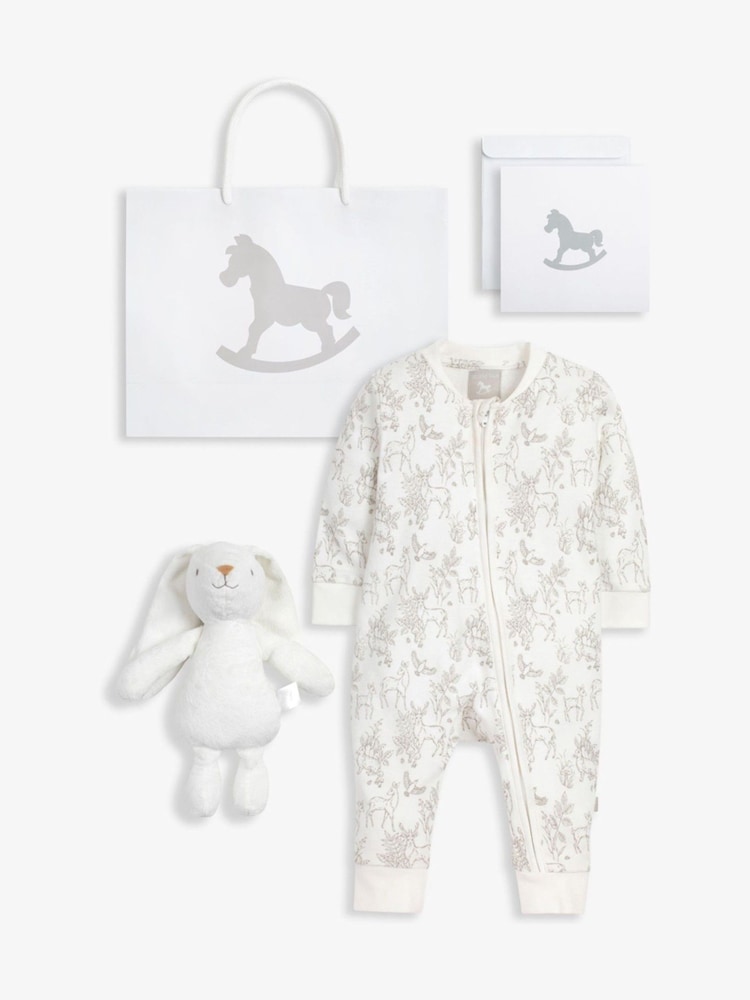 The Little Tailor Baby Sleepsuit And Toy 100% Cotton Bunny 2 Piece Gift Set - Image 1 of 7 The Little Tailor Baby Sleepsuit And Toy 100% Cotton Bunny 2 Piece Gift Set - Image 1 of 7