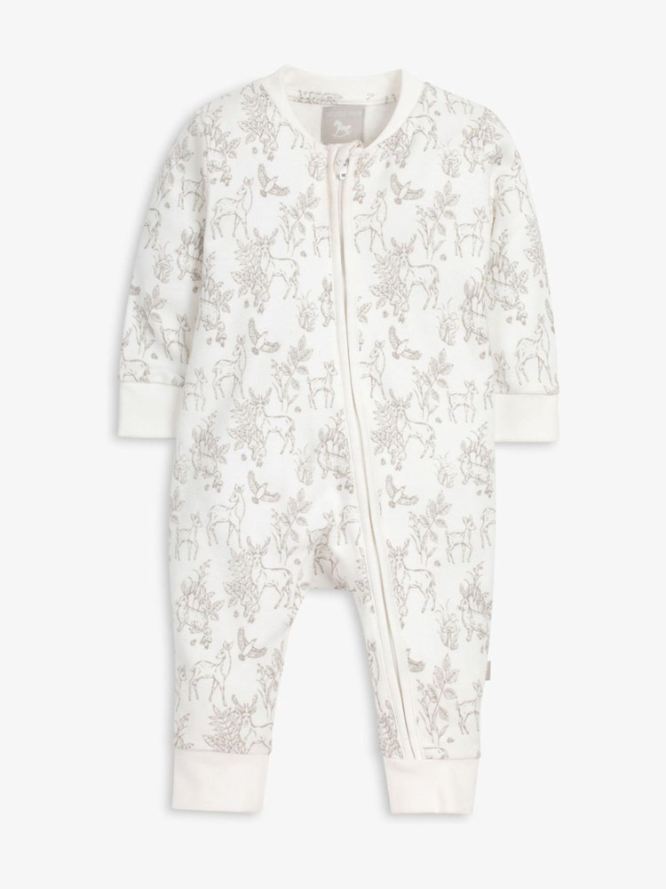 The Little Tailor Baby Sleepsuit And Toy 100% Cotton Bunny 2 Piece Gift Set - Image 2 of 7