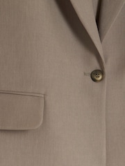River Island Brown Relaxed Fit Roll Sleeve Blazer - Image 6 of 6
