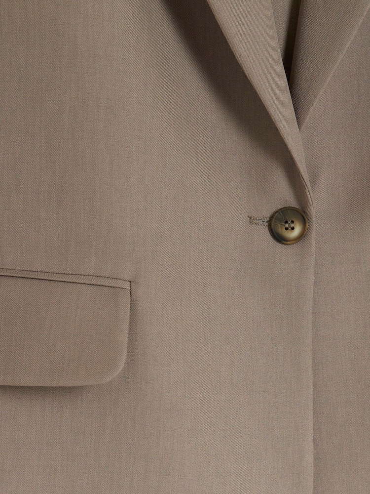 River Island Brown Relaxed Fit Roll Sleeve Blazer - Image 6 of 6