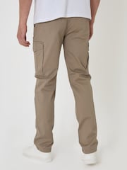 Threadbare Brown Cotton Cargo Trousers With Stretch - Image 3 of 4
