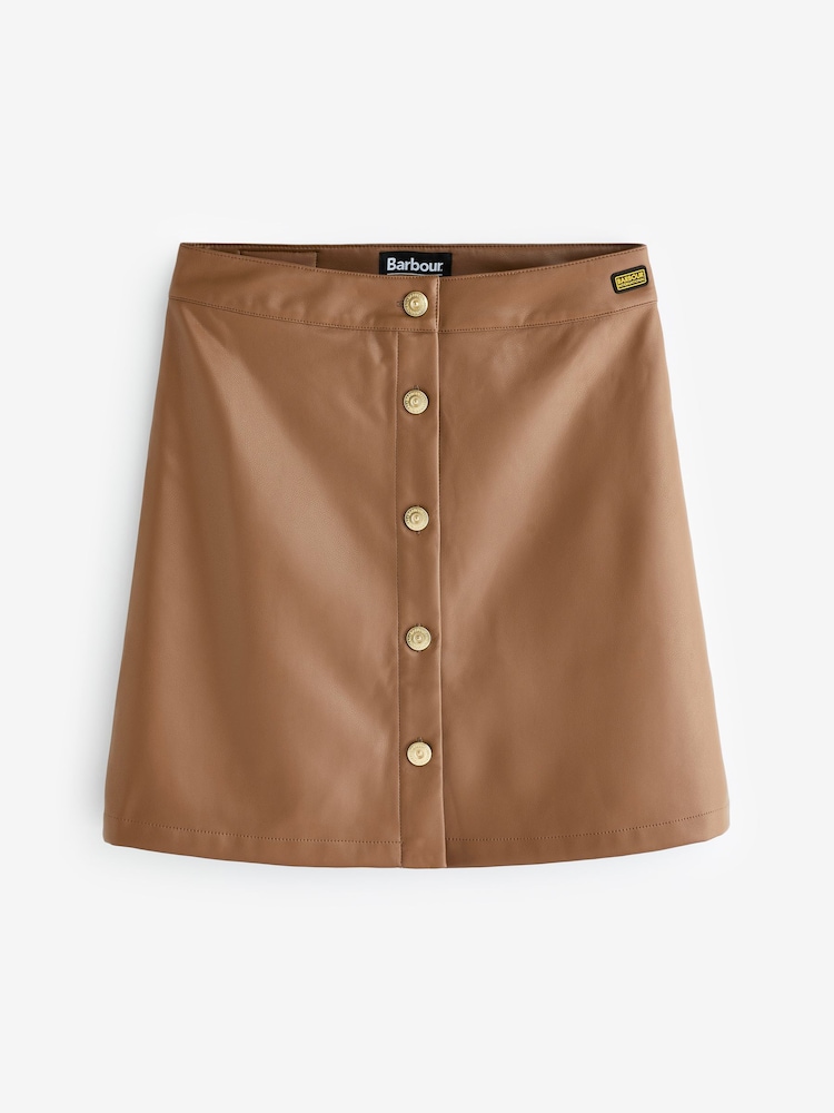 Barbour® International Camel Brown Napier Faux Leather Skirt - Image 6 of 6 Barbour® International Camel Brown Napier Faux Leather Skirt - Image 6 of 6