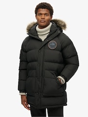 Superdry Jet Black Everest Longline Baffled Parka - Image 2 of 6