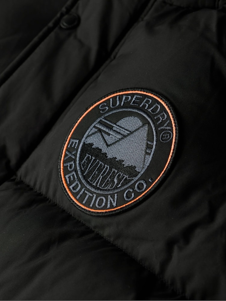 Superdry Jet Black Everest Longline Baffled Parka - Image 6 of 6