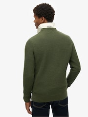 Superdry Thyme Green Textured Crew 100% Cotton Knit Jumper - Image 2 of 4