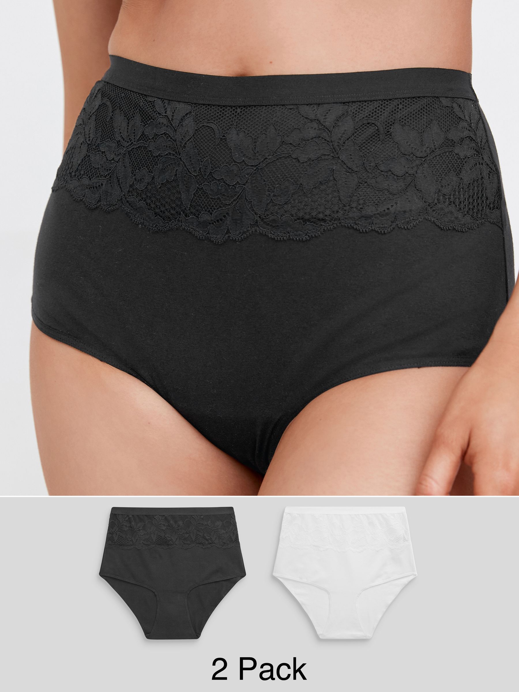 Rebantwa 3pcs Women Underwear Cotton High Waist Briefs Ladies Mothers Panties Lace Knickers Mom Lingerie Intimates