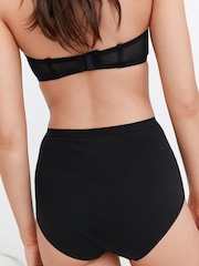 Black/White Cotton Tummy Control Shaping High Waist Knickers 2 Pack - Image 5 of 10