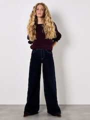 Apricot Cable Stripe Batwing Aran Jumper - Imagen 4 de 5