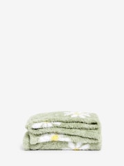 Sage Green Daisy Fleece Throw - Image 4 of 4