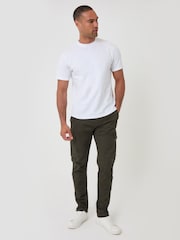 深綠色 - Threadbare彈力棉質工裝短褲 - 圖片 1，共 4