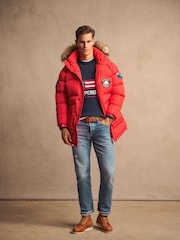 Superdry Heritage Red Everest Longline Baffled Parka - Image 10 of 15