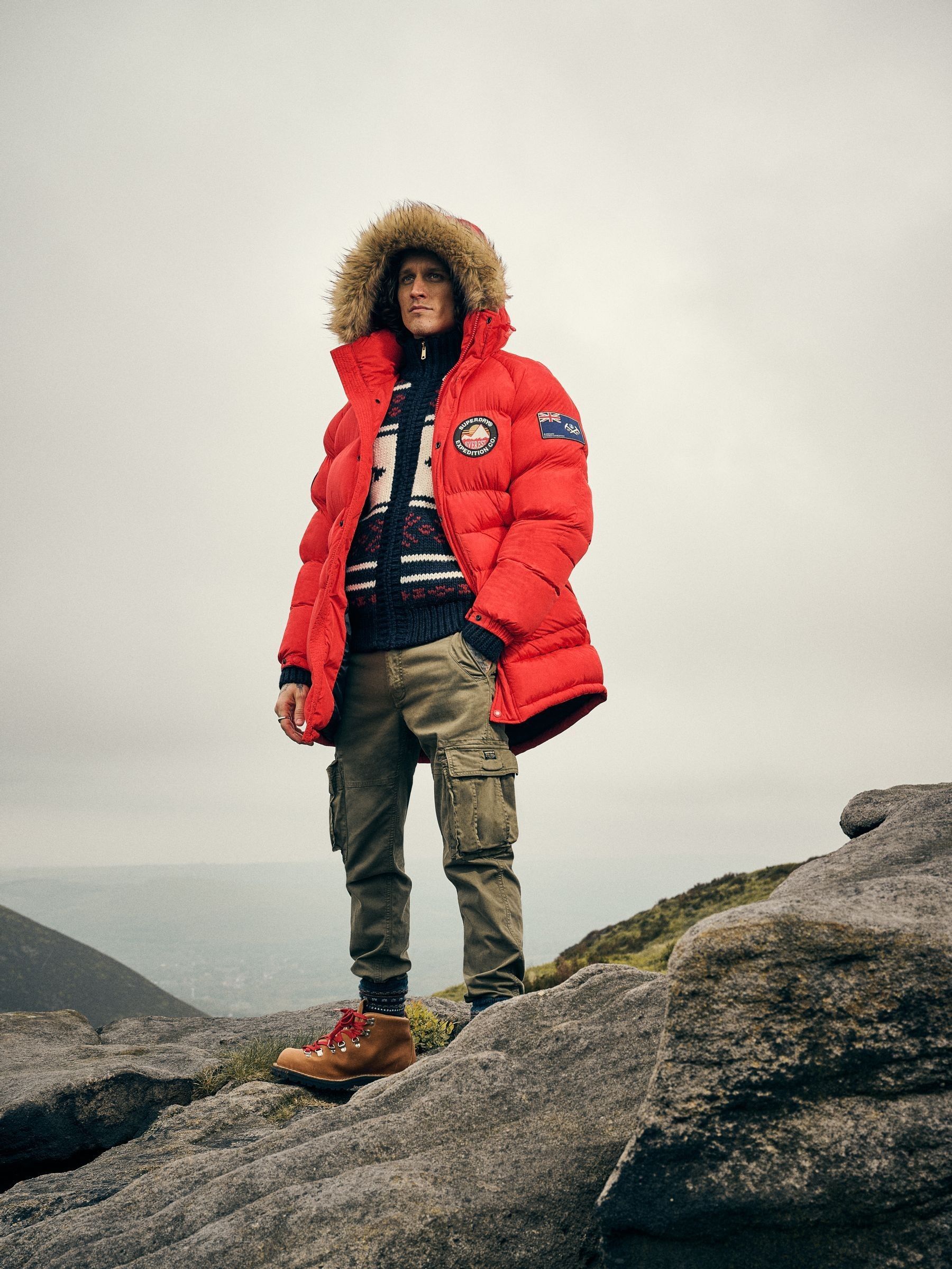 Buy Superdry Heritage Red Everest Longline Baffled Parka