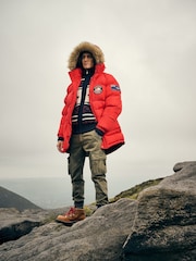 Superdry Heritage Red Everest Longline Baffled Parka - Image 14 of 15