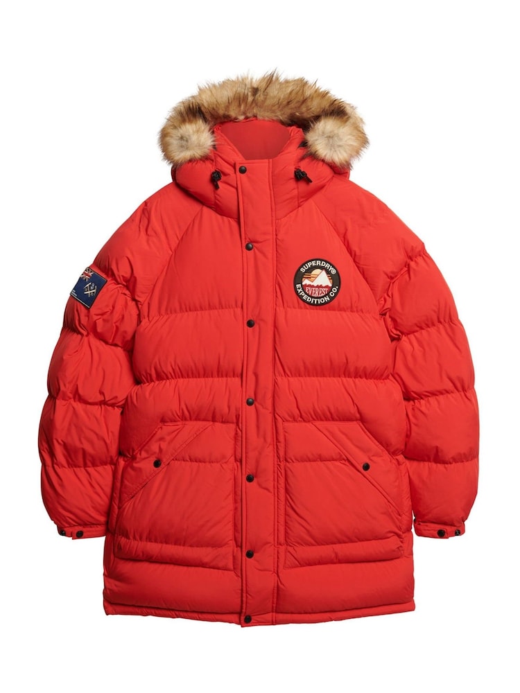 Superdry Heritage Red Everest Longline Baffled Parka - Image 15 of 15