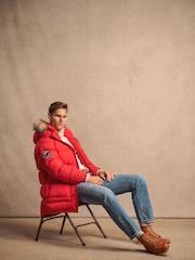 Superdry Heritage Red Everest Longline Baffled Parka - Image 4 of 15