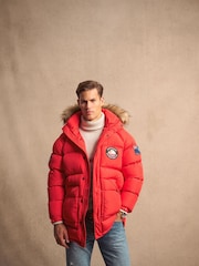 Superdry Heritage Red Everest Longline Baffled Parka - Image 5 of 15