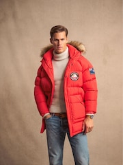 Superdry Heritage Red Everest Longline Baffled Parka - Image 6 of 15
