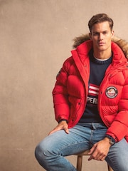 Superdry Heritage Red Everest Longline Baffled Parka - Image 7 of 15