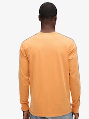Superdry Orange 100% Cotton Essential Logo Retro Stripe Long Sleeve Top - Image 2 of 6