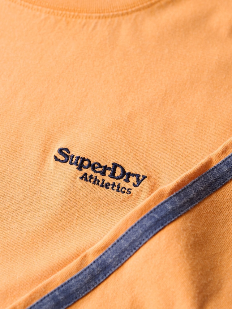 Naranja - Camiseta básica de algodón 100 % y manga larga con diseño de rayas retro con logotipo de Superdry - Imagen 6 de 6 Naranja - Camiseta básica de algodón 100 % y manga larga con diseño de rayas retro con logotipo de Superdry - Imagen 6 de 6