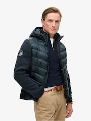 Eclipse Marineblau meliert - Superdry Storm Hybrid-Strickjacke mit Kapuze - Bild 12 von 13