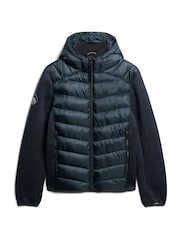 Eclipse Marineblau meliert - Superdry Storm Hybrid-Strickjacke mit Kapuze - Bild 13 von 13