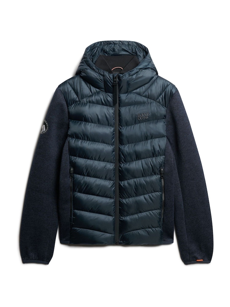 Eclipse Marineblau meliert - Superdry Storm Hybrid-Strickjacke mit Kapuze - Bild 13 von 13