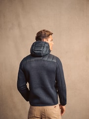 Eclipse Marineblau meliert - Superdry Storm Hybrid-Strickjacke mit Kapuze - Bild 5 von 13