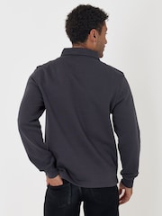 Threadbare Grey Cotton Rich Quarter Zip Polo Jumper - Image 3 of 4