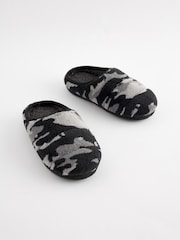 Grey Camo Sporty Mule Slippers - Image 1 of 6