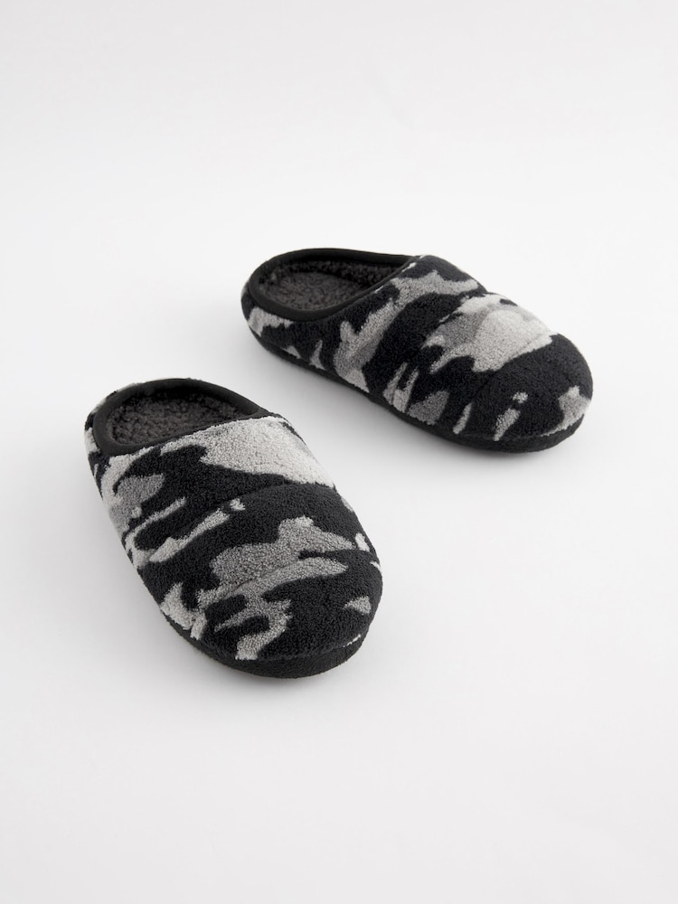 Grey Camo Sporty Mule Slippers - Image 1 of 6