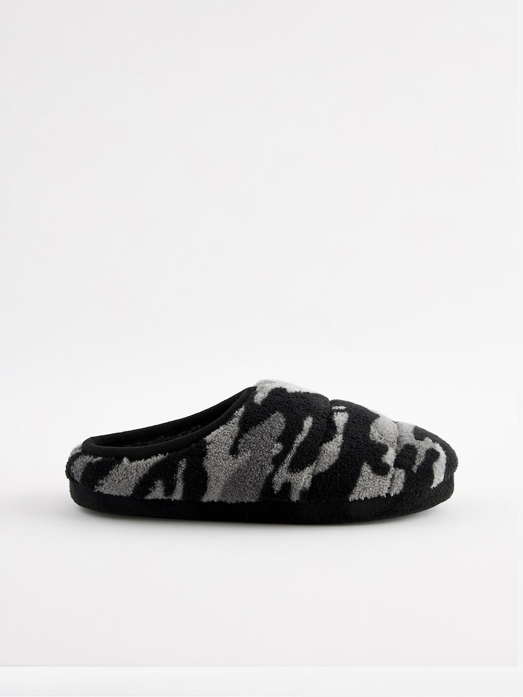 Grey Camo Sporty Mule Slippers - Image 2 of 6