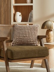 Dark Natural 43 x 43cm Global Bobble Cushion - Image 1 of 4